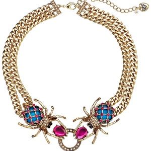 Womens Betsey Johnson Double Spider Necklace